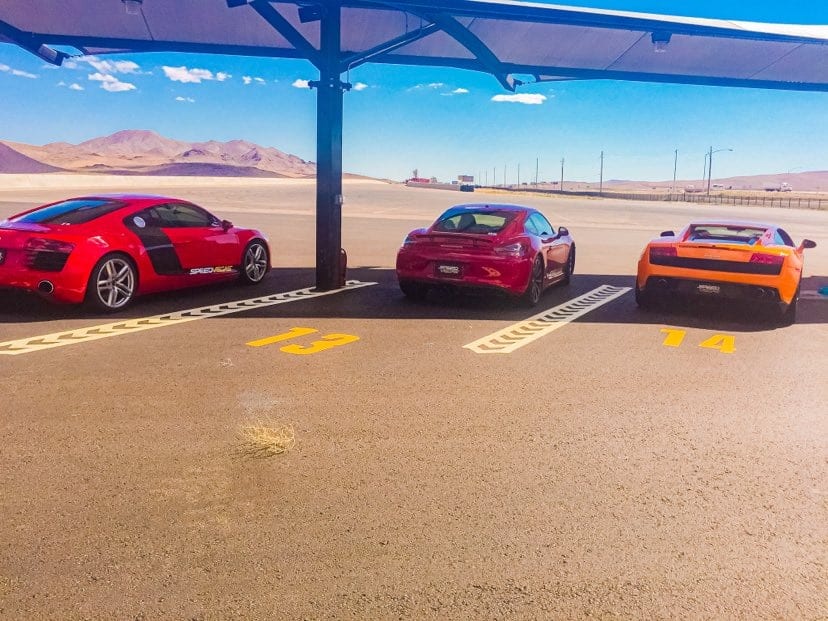 A photo of exotic cars at Speedvegas.