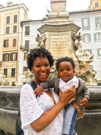 Mother and toddler in Rome
