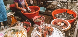 fresh fish at train market