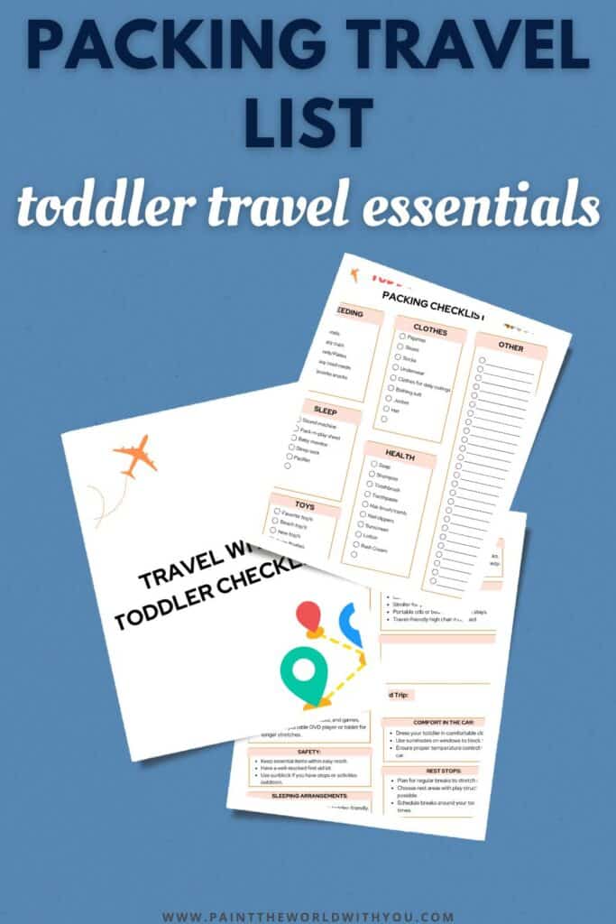 Printable packing travel list.