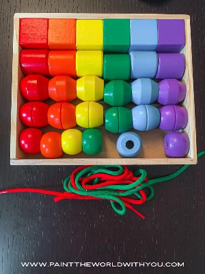 Melissa & Doug colorful lacing beads for Montessori gifts