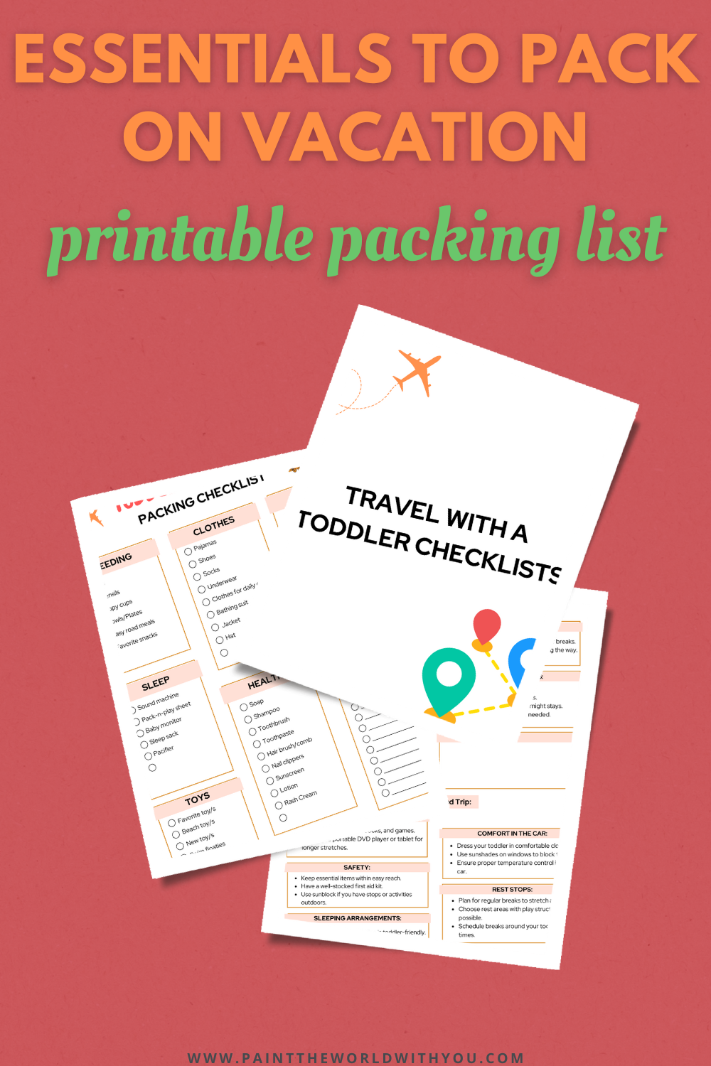 Printable toddler checklist