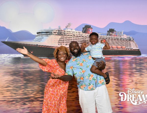 Family of 3 on the Disney Dream cruise ship