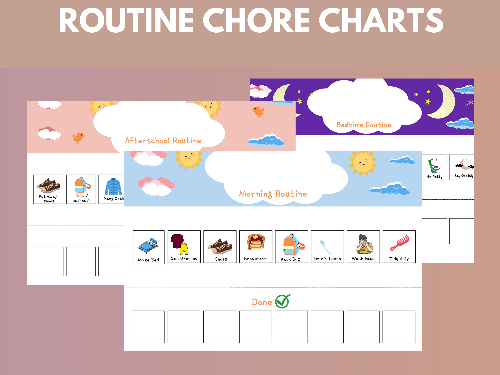 Routine chore charts for 4-year-olds.