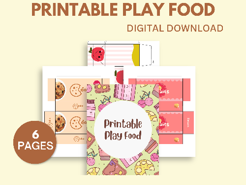 Printable Play food digital download.