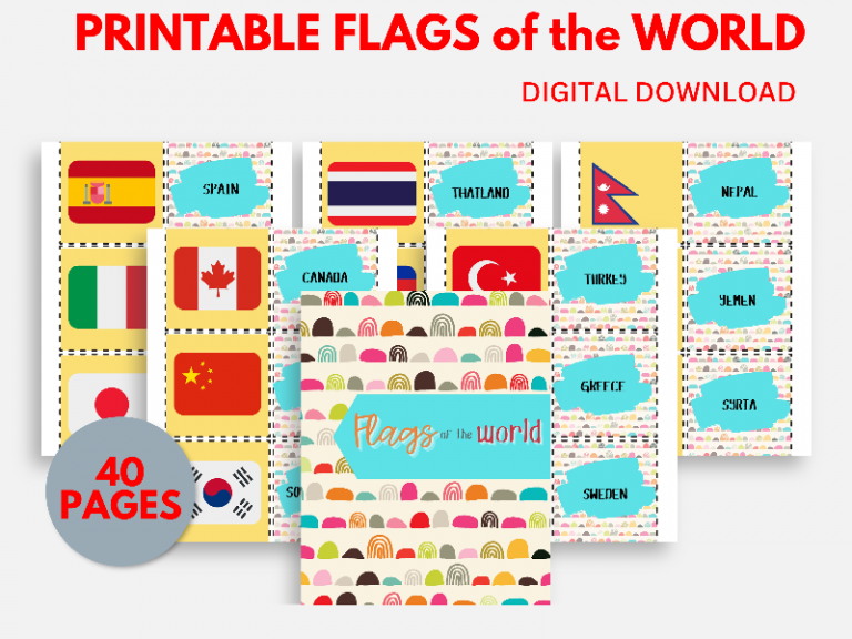 Printable Flags of the World Flash Cards - Paint The World With You