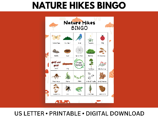 Printable Nature Hikes Bingo