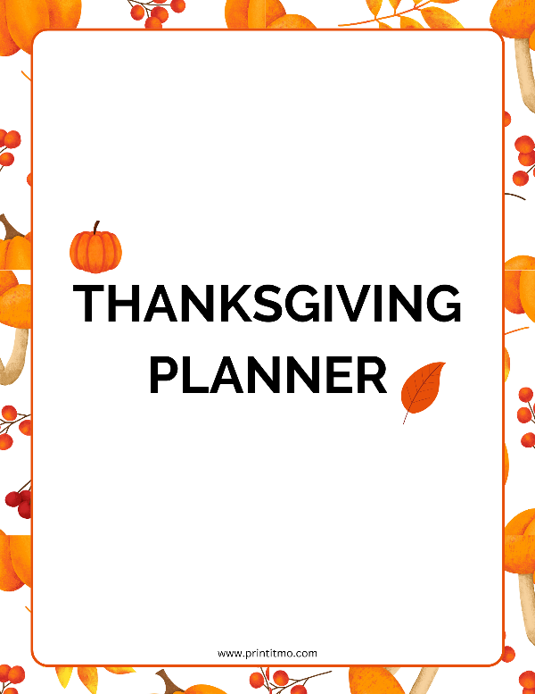 Printable Thanksgiving planner