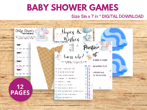 Printable Baby Shower Games.