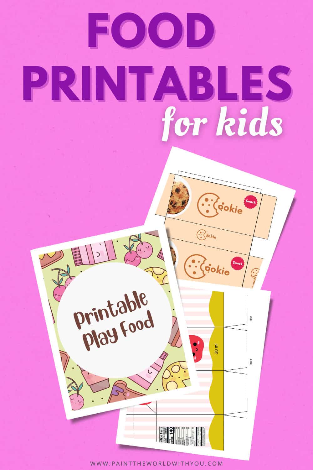 printable play food set for kids – cookies and snacks